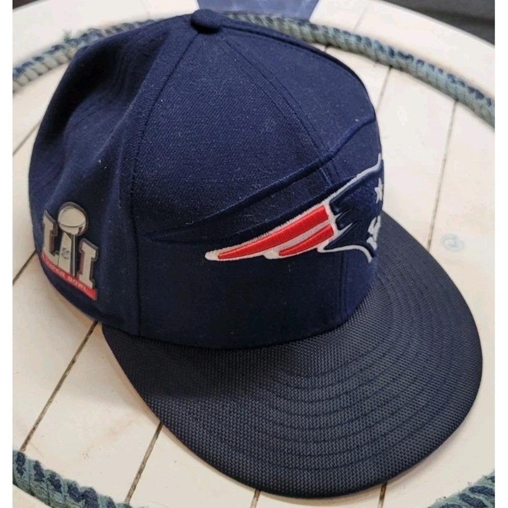 NEW ERA New England‎ Patriots Hat Fitted 7 3/8 Gray Blue 59FIFTY Super Bowl LI